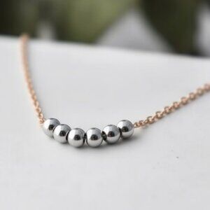 Pease Jewelry Silver and Rose Gold Necklace - Choker length